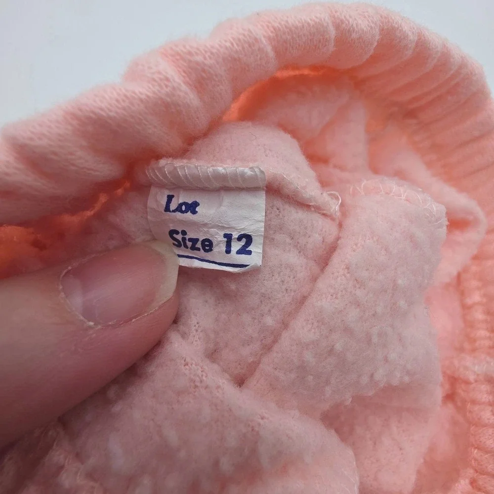 Vintage Hearts Pink Fleece Tracksuit Set Animal Applique 12 Months‎ Made in USA